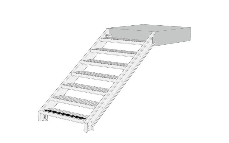 Enlöpstrappa variant 1