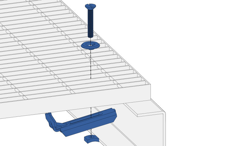 Clamp for close-mesh grating