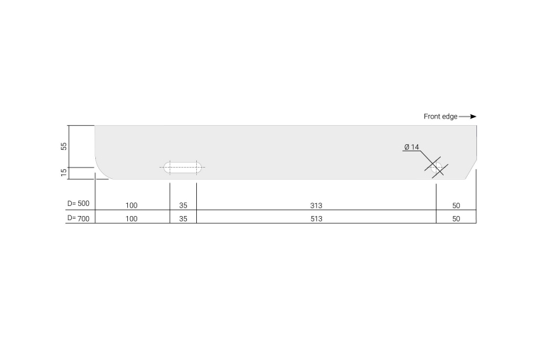 Landing end, Type 70 – Depth 500 – 700 mm