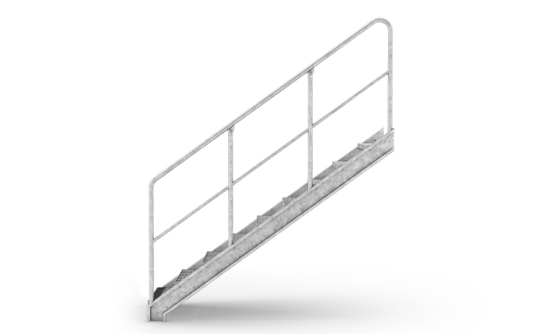 Straight flight staircase, Railing Intermediate Rail