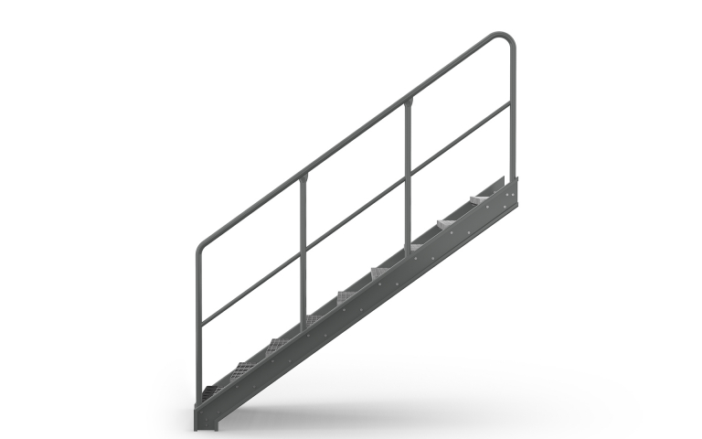 Straight flight staircase, Railing Intermediate Rail