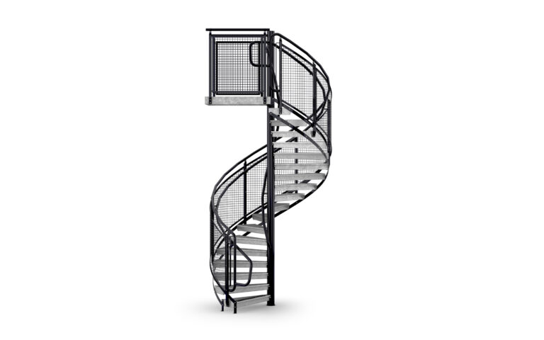 Spiral staircases, Railing Woven wire mesh